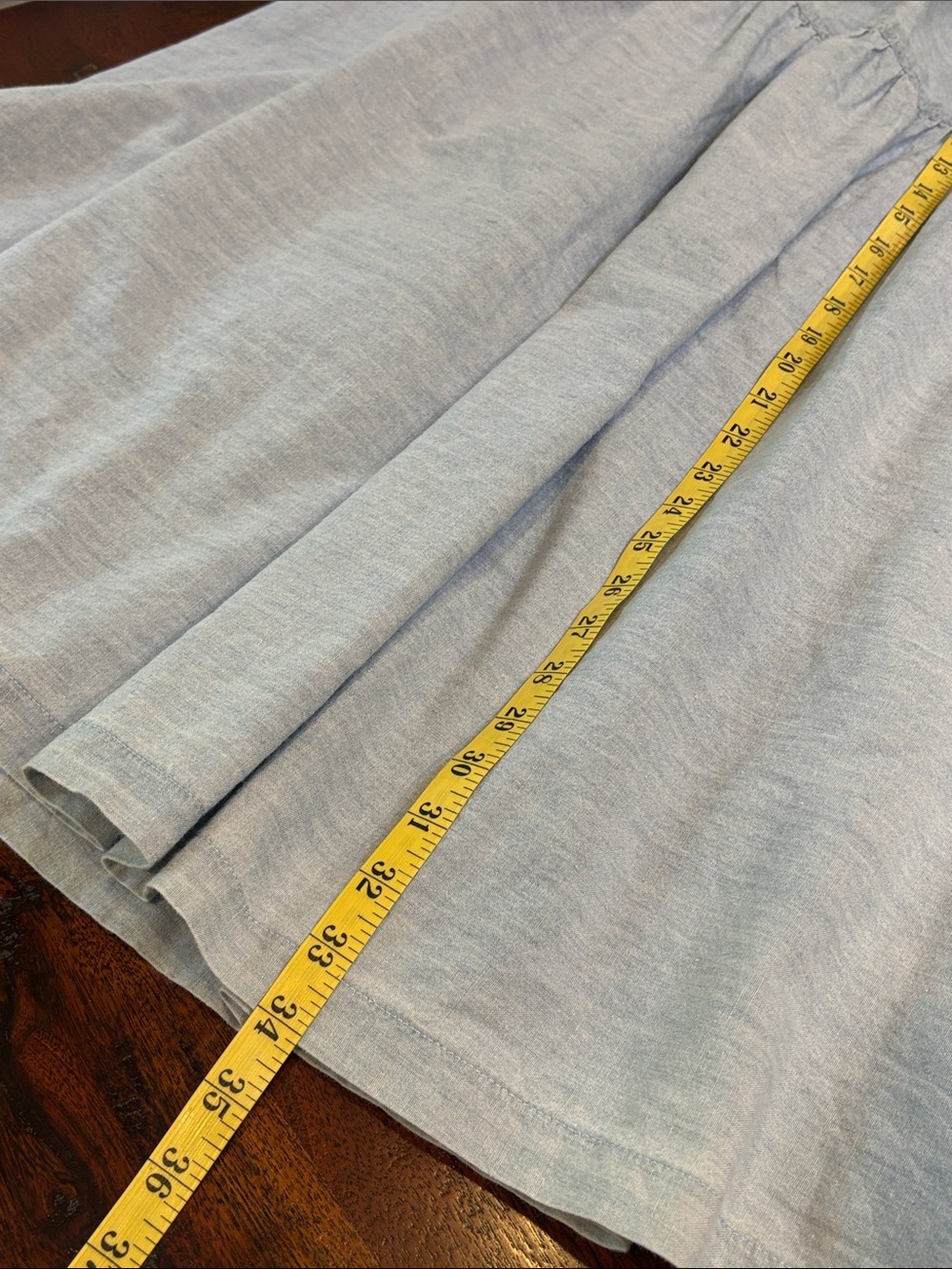 Vintage Indygo Light Blue Tiered Cotton Denim Prairie Skirt size Medium *As-Is* - Picture 13 of 13